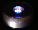 Rotating LED rainbow light bases can be purchased separately to light up your own Crystals